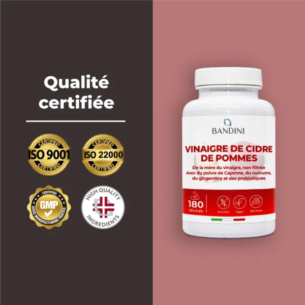 Complément à base de vinaigre de cidre de pomme