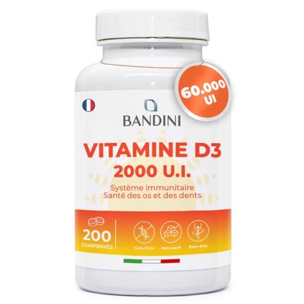 Complément alimentaire à base de vitamine D3 2000 UI