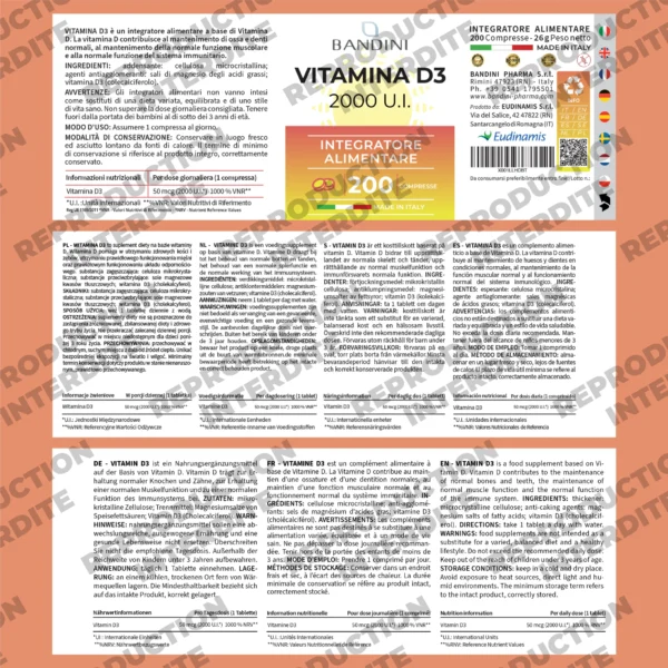 Complément alimentaire à base de vitamine D3 2000 UI
