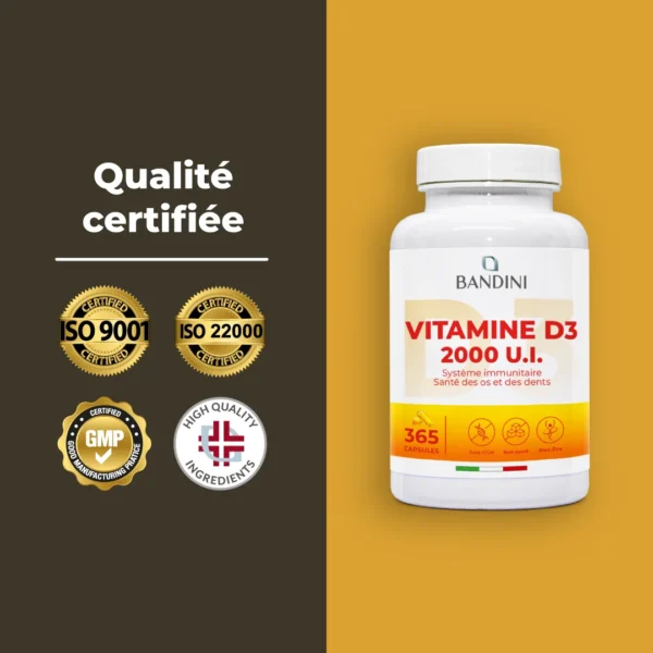 Complément alimentaire à base de vitamine D3 2000 UI