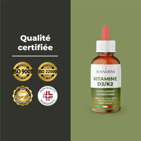 Complément alimentaire à base de D3+K2 en gouttes