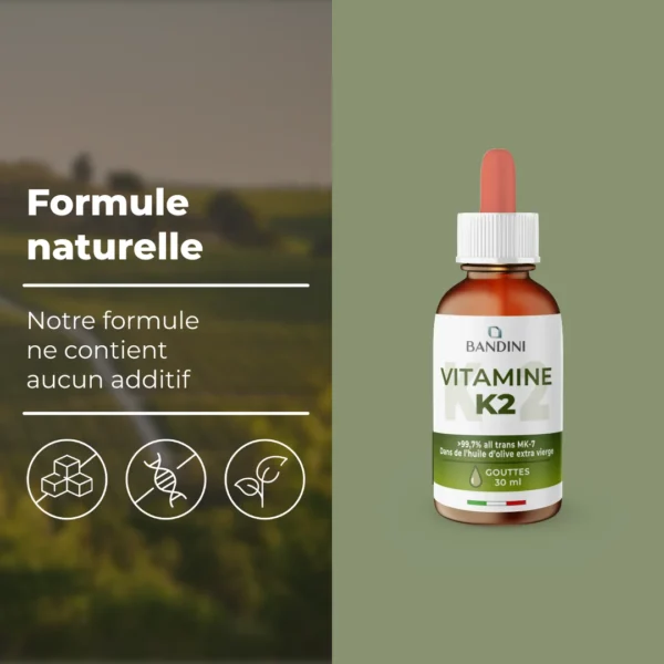 Complément alimentaire à base de K2 MK7 en gouttes