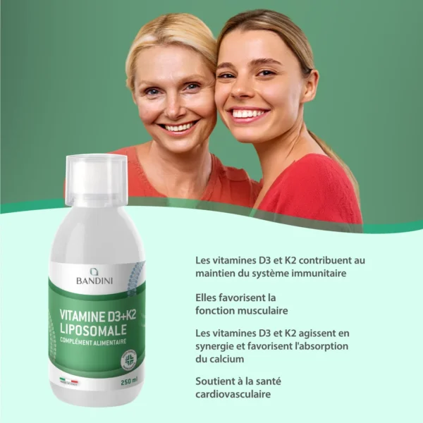 Complément alimentaire liposomé à base de vitamine D3+K2