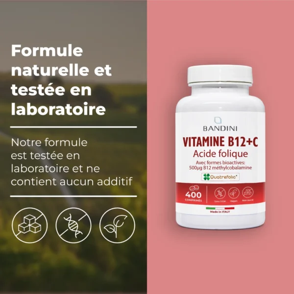 Complément alimentaire à base de vitamine B12 + C