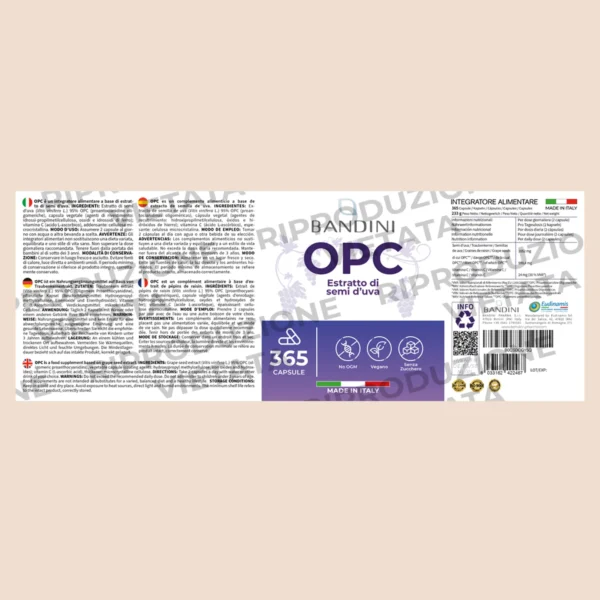 Complément alimentaire à base d’extrait de pépins de raisin OPC