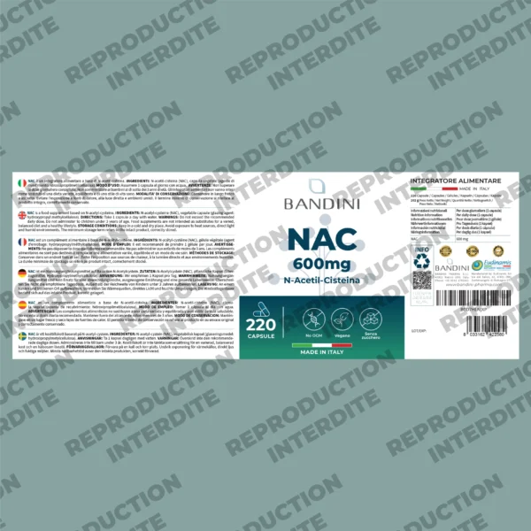 Complément alimentaire à base de NAC N-acétyl-cystéine