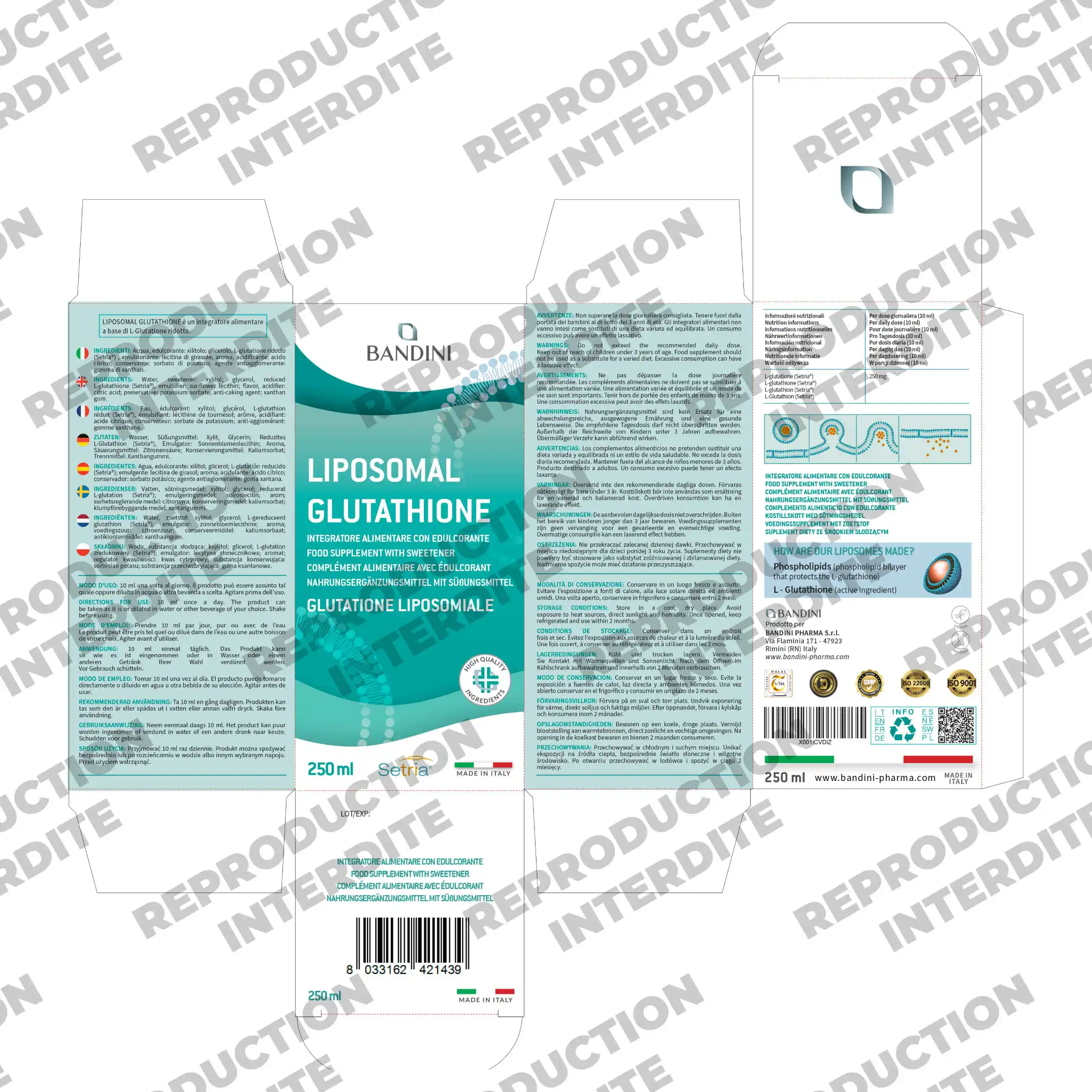 liposomal glutathione 250 mg Glutathion liquide ml longevity Quantity:50 mg L-GLUTATHION 100 mg Sublingual